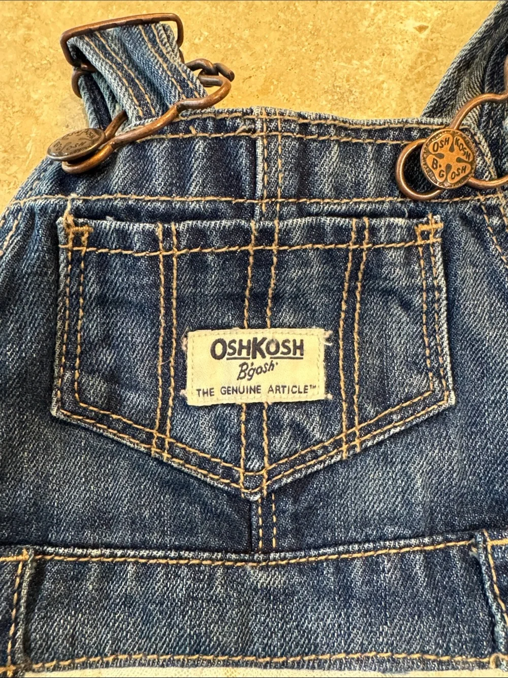 OshKosh B'gosh Denim & Cream Tulle Overall Dress for Kids